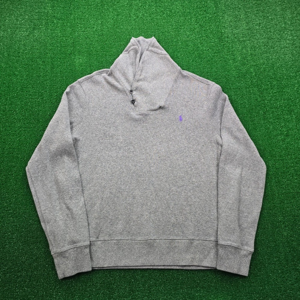 Polo Ralph Lauren Sweater‎ Mens Large Pullover Shawl Neck Collar Vintage Preppy